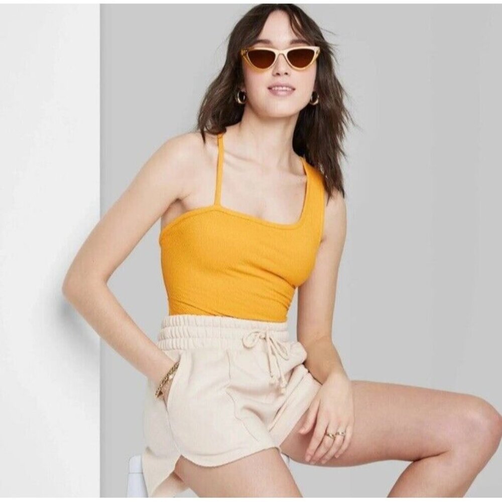 NEW Wild Fable Women's Open Back Sleeveless Bodysuit Size XS Mango Orange